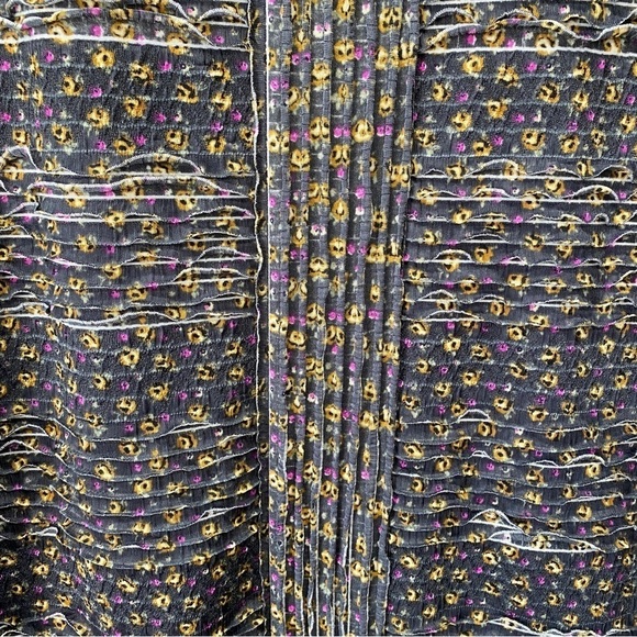 Free People Ditsy Floral Mesh Shimmy Bodycon Dress Sz M - Picture 4 of 10